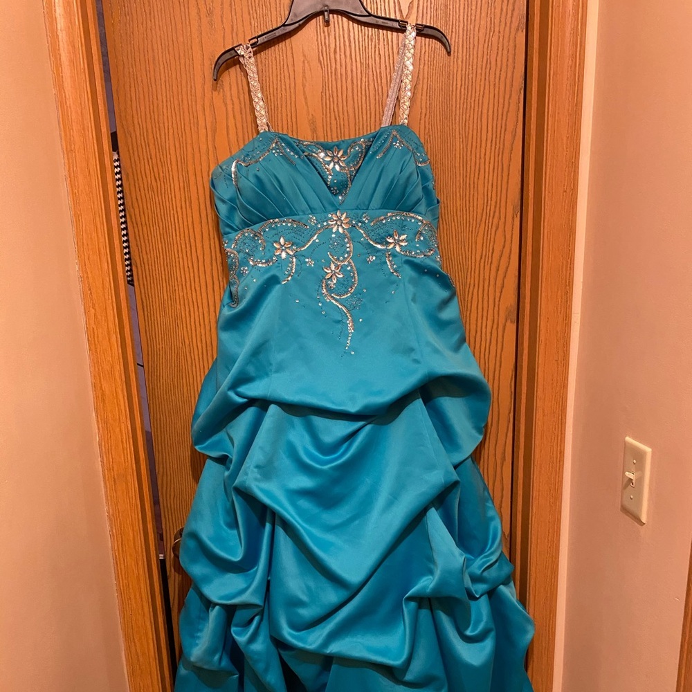 Coral Blue prom dress